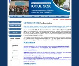 Iccue.org(2021/Vienna/Civil and Urban Engineering) Screenshot