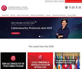 ICDR.org(International Centre for Dispute Resolution) Screenshot