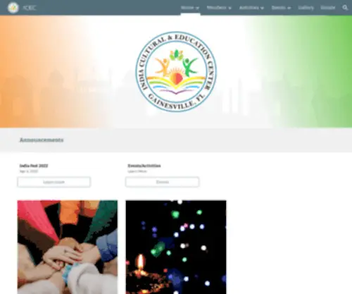 Icec-Florida.org(India Cultural & Education Center) Screenshot