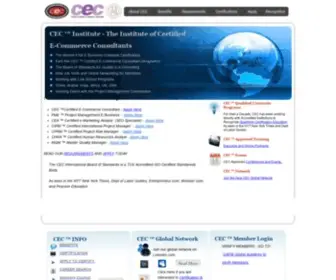 Icecc.com(Computer Certification Project Management Certified CEC Ebusiness Consulting eMarketing Consultant Society Internet Company e marketing The CEC Certified E) Screenshot