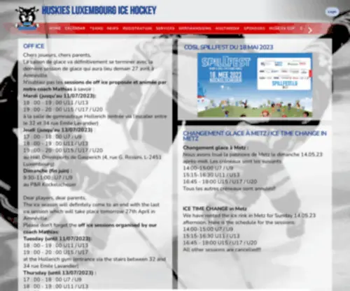 Icehockey-Huskies.lu(Hiversport Huskies) Screenshot