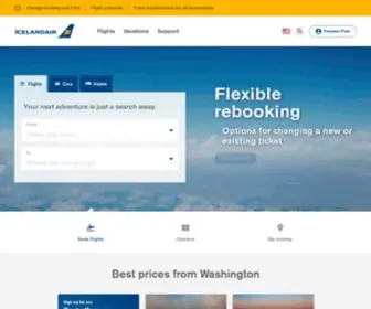 Icelandair.net(Flights to and from Iceland & Europe via Reykjavik) Screenshot