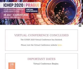 Ichep2020.org(40th International Conference on High Energy Physics) Screenshot