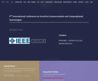 Icicct.org(International Conference on Inventive Communication and Computational TechnologiesICICCT 2018) Screenshot