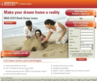 Icici-Homeloans.com(ICICI Bank Home Loan) Screenshot