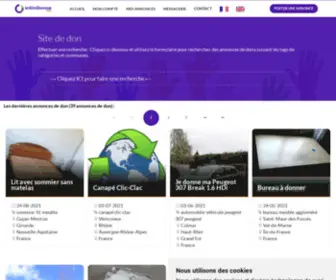 Iciondonne.com(Site de don d'objets francophone entre particuliers) Screenshot