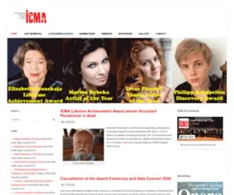 Icma-Info.com(International Classical Music Awards web site) Screenshot