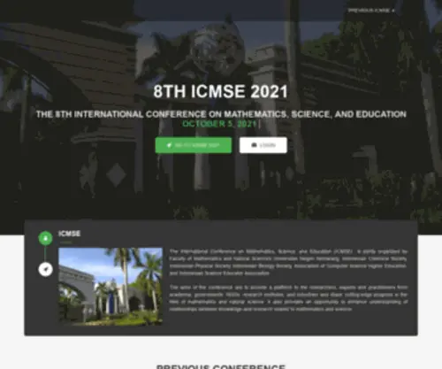 Icmseunnes.com(International Conference on Science and Mathematics Education) Screenshot