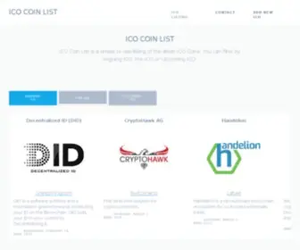 Icocoinlist.com(ICO Coin List) Screenshot