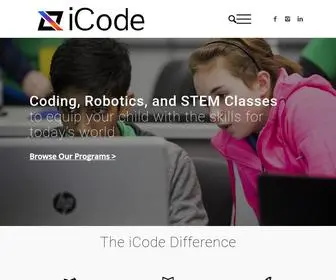 Icodeschool.com(ICode immerses students in a hands) Screenshot