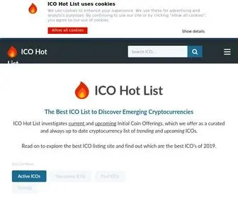 Icohotlist.com(ICO Hot list) Screenshot