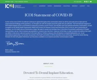 Icoi.org(International Congress of Oral Implantologists) Screenshot