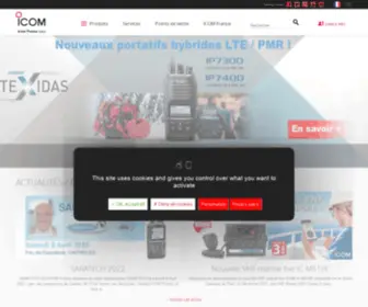 Icom-France.com(Le site officiel d'ICOM France : Le spécialiste en radiocommunication marine) Screenshot