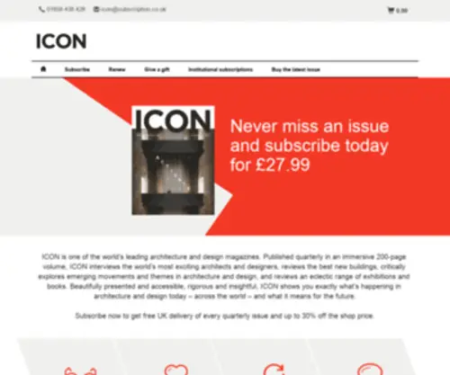 Iconsubscriptions.com(Icon Magazine) Screenshot