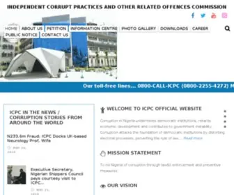 ICPC.gov.ng(Independent Corrupt Practices and Other Related Offences Commission) Screenshot