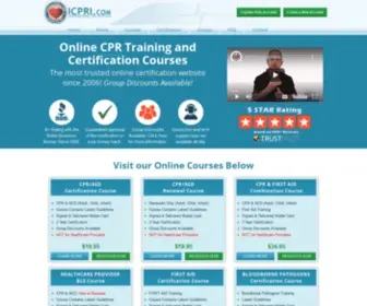 Icpri.com(Online CPR Training and Certification) Screenshot