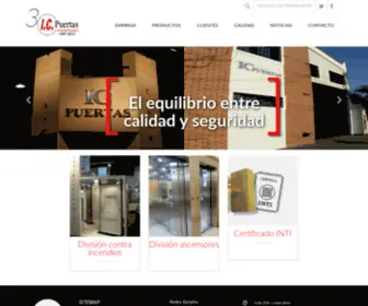 Icpuertas.com.ar(Fabrica de puertas de ascensor y puertas contra inc) Screenshot