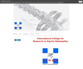 Icreo.com(International College for Research on Equine Osteopathy) Screenshot