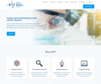 ICRF.ca(Israel Cancer Research Fund) Screenshot