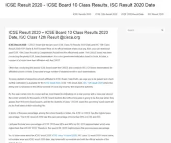 Icseresults2020.in(ICSE ResultICSE Board 10 Class Results) Screenshot