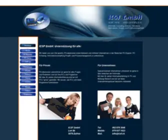 ICSF.ch(ICSF GmbH Startseite) Screenshot