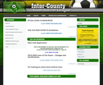 Icslsoccer.org(Inter-County Soccer League) Screenshot