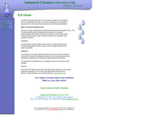 ICSNZ.co.nz(Industrial Chemistry Services) Screenshot