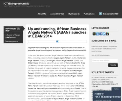 ICT4Entrepreneurship.com(Exploring the link between technology and entrepreneurship in Africa) Screenshot