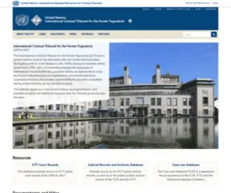 Icty.org(International Criminal Tribunal for the former Yugoslavia) Screenshot