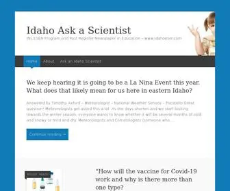 Idahoaskascientist.com(INL ESER Program and Post Register Newspaper in Education) Screenshot