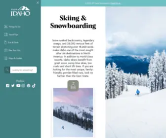 Idahowinter.org(Skiing and Snowboarding in Idaho) Screenshot