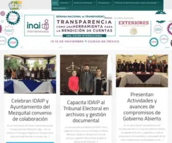Idaip.org.mx(Instituto Duranguense de Acceso a la Información Pública y de Protección de Datos Personales) Screenshot