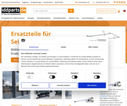 Iddparts.de(IDD-Parts Ersatzteile für Sektionaltore und Überladebrücken) Screenshot