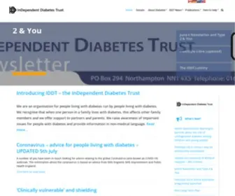 IDDT.org(The InDependent Diabetes Trust) Screenshot