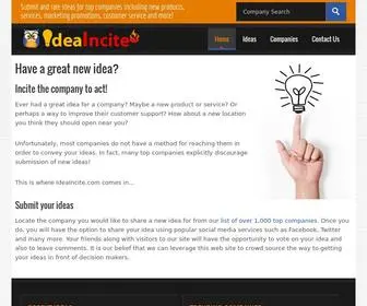 Ideaincite.com(Share and vote on ideas for top companies) Screenshot