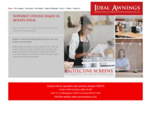 Idealawnings.co.za(Premium awnings & blinds since 1984) Screenshot