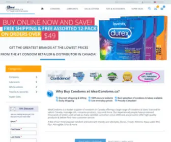Idealcondoms.ca(Buy Condoms and Personal Lubricants Canada) Screenshot