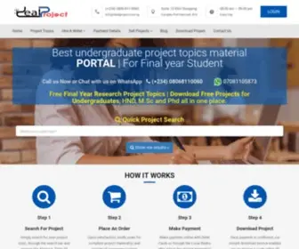 Idealproject.com.ng(Undergraduate Projects) Screenshot