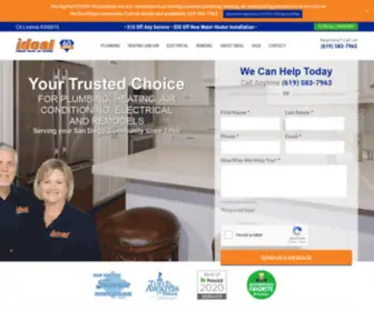 Idealsvc.com(San Diego Plumbing and San Diego Heating Repair) Screenshot
