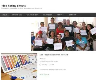 Idearatingsheets.org(Idea Rating Sheets Facilitation Templates and Resources) Screenshot