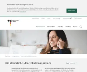 Identifikationsmerkmal.de(Internetauftritt des Bundeszentralamtes für Steuern) Screenshot
