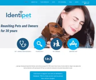 Identipet.com(Reuniting Pets and Owners for 30 years) Screenshot