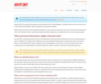 Identitytheft.org.uk(Identitytheft) Screenshot