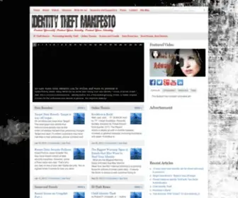 Identitytheftmanifesto.com(Identity Theft Manifesto) Screenshot