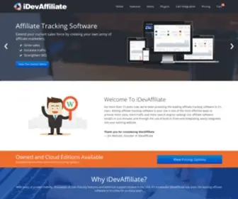 Idevaffiliate.com(Affiliate Software & Affiliate Tracking Management) Screenshot