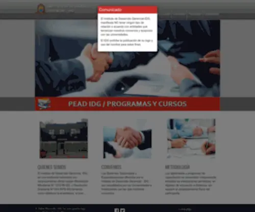 IDG.edu.pe(INSTITUTO DE DESARROLLO GERENCIAL) Screenshot