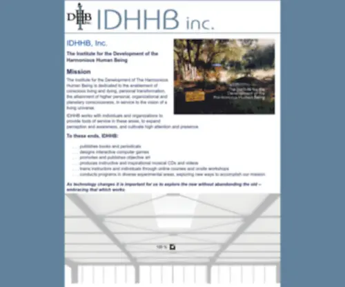 IDHHB.org(The Institute for the Development of the Harmonious Human Being) Screenshot