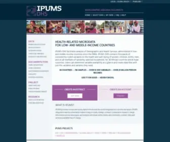 Idhsdata.org(IPUMS-DHS) Screenshot