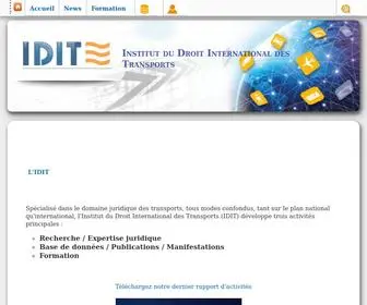 Idit.fr(L'INSTITUT DU DROIT INTERNATIONAL DES TRANSPORTS (IDIT)) Screenshot