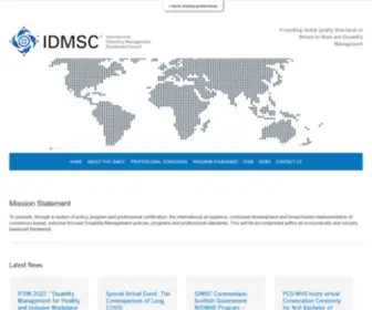 IDMSC.org(Promoting Global Quality Standards in Return to Work and Disability Management) Screenshot